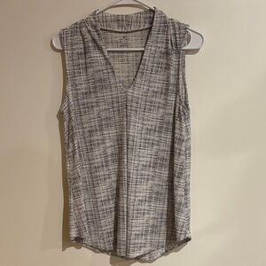 Worthington Sleeveless V-Neck Blouse - Black and Cream